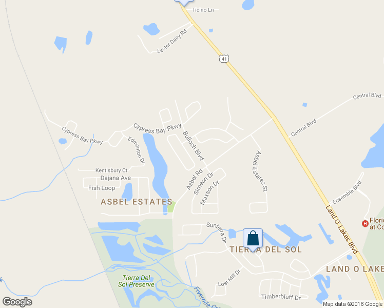 map of restaurants, bars, coffee shops, grocery stores, and more near 9637 Jasmine Brook Circle in Land O' Lakes