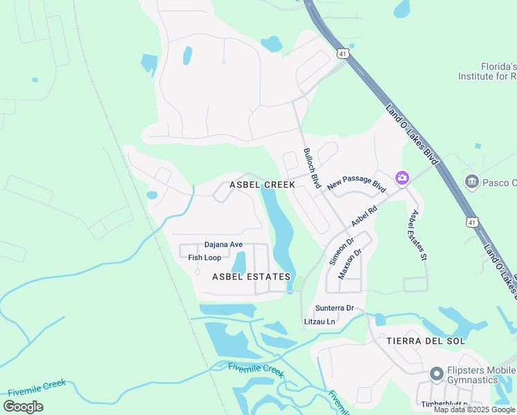map of restaurants, bars, coffee shops, grocery stores, and more near 9827 Edmonton Drive in Land O' Lakes