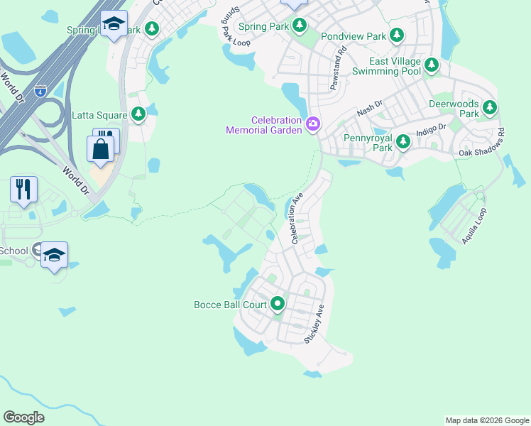map of restaurants, bars, coffee shops, grocery stores, and more near 1200 Ironsmith Drive in Kissimmee