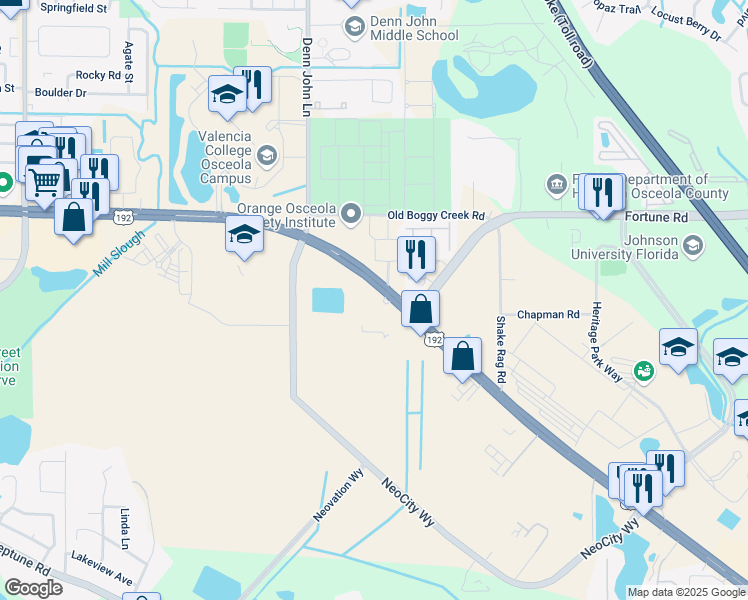 map of restaurants, bars, coffee shops, grocery stores, and more near 1660 East Irlo Bronson Memorial Highway in Kissimmee