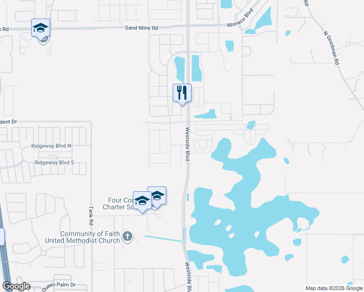 map of restaurants, bars, coffee shops, grocery stores, and more near Armadillo Avenue in Kissimmee