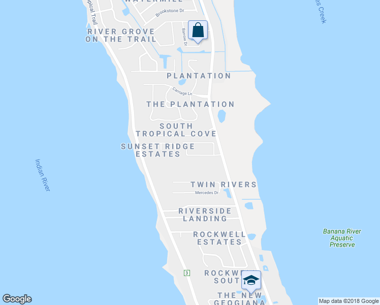 map of restaurants, bars, coffee shops, grocery stores, and more near 1248 Guy Island Drive in Merritt Island