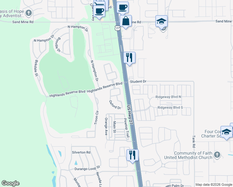 map of restaurants, bars, coffee shops, grocery stores, and more near 319 Cork Way in Davenport