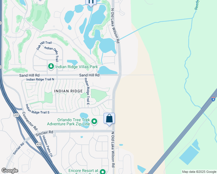 map of restaurants, bars, coffee shops, grocery stores, and more near 7601 Benji Ridge Trail in Kissimmee