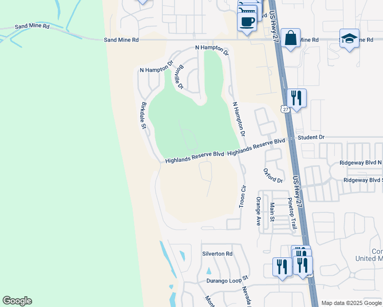 map of restaurants, bars, coffee shops, grocery stores, and more near 577 Gleneagles Drive in Davenport