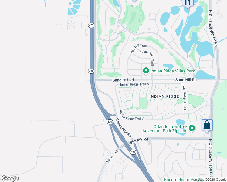 map of restaurants, bars, coffee shops, grocery stores, and more near 7783 Indian Ridge Trail North in Kissimmee