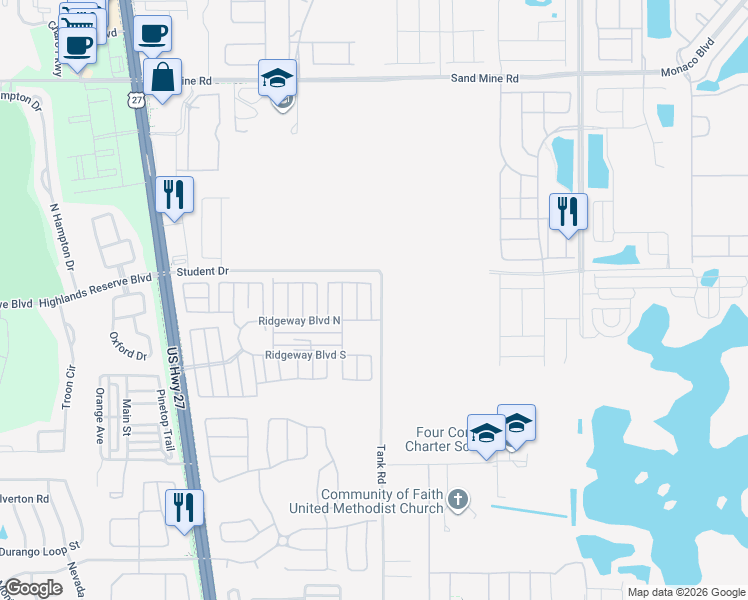 map of restaurants, bars, coffee shops, grocery stores, and more near 533 Alpine Ridge Loop in Davenport