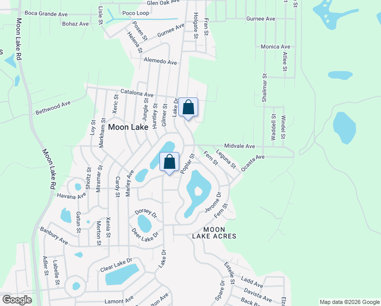 map of restaurants, bars, coffee shops, grocery stores, and more near 9945 Poplar Street in New Port Richey
