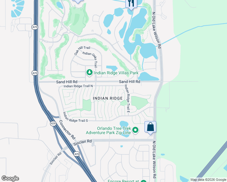 map of restaurants, bars, coffee shops, grocery stores, and more near 1145 Marni Ridge Court in Kissimmee