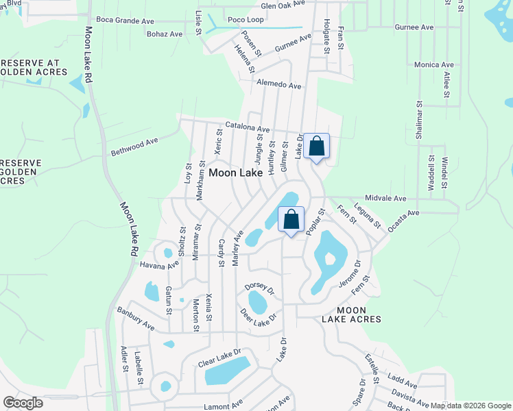 map of restaurants, bars, coffee shops, grocery stores, and more near 9931 Marley Avenue in New Port Richey