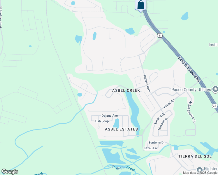 map of restaurants, bars, coffee shops, grocery stores, and more near 18455 Red Willow Way in Land O' Lakes