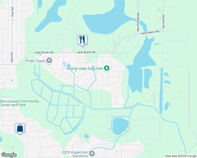 map of restaurants, bars, coffee shops, grocery stores, and more near 5766 Jack Brack Road in St. Cloud