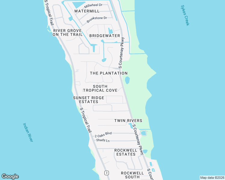 map of restaurants, bars, coffee shops, grocery stores, and more near 1260 Tropical Cove Drive in Merritt Island