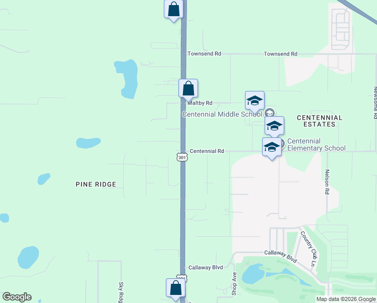 map of restaurants, bars, coffee shops, grocery stores, and more near 37935 Tiffany Road in Dade City