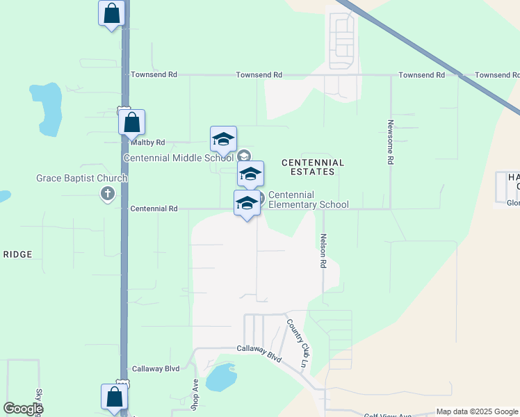 map of restaurants, bars, coffee shops, grocery stores, and more near 38501 Centennial Road in Dade City