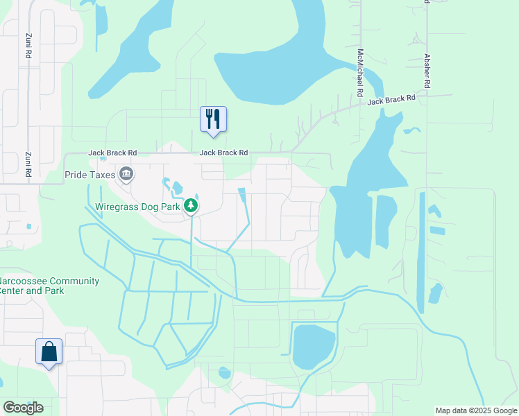 map of restaurants, bars, coffee shops, grocery stores, and more near 5766 Jack Brack Road in St. Cloud
