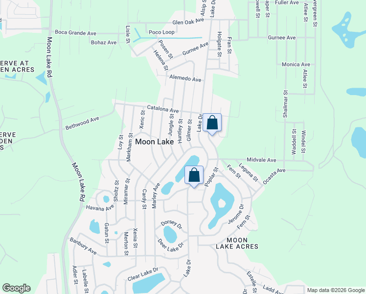map of restaurants, bars, coffee shops, grocery stores, and more near 10036 Huntley Street in Port Richey