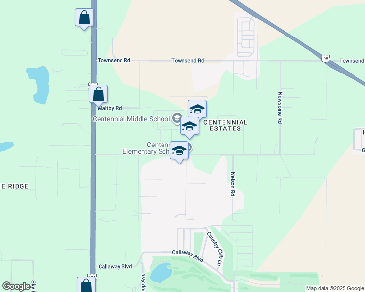map of restaurants, bars, coffee shops, grocery stores, and more near 38501 Centennial Road in Dade City