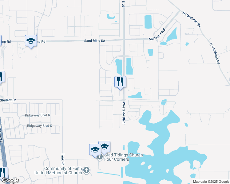 map of restaurants, bars, coffee shops, grocery stores, and more near 1606 Carey Palm Circle in Kissimmee