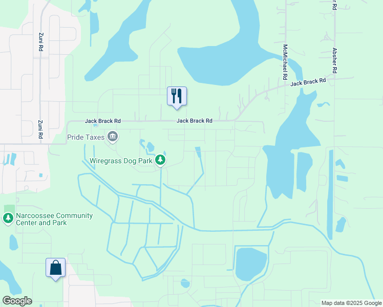 map of restaurants, bars, coffee shops, grocery stores, and more near 5766 Jack Brack Road in St. Cloud