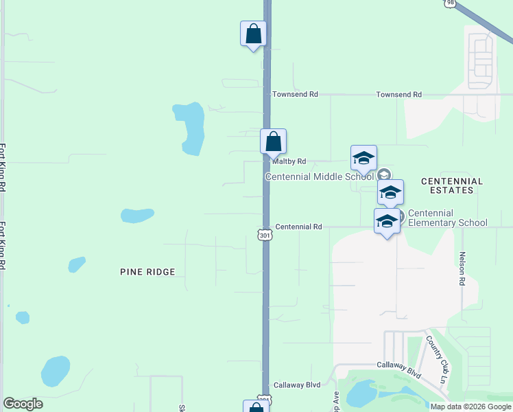 map of restaurants, bars, coffee shops, grocery stores, and more near 37935 Tiffany Road in Dade City