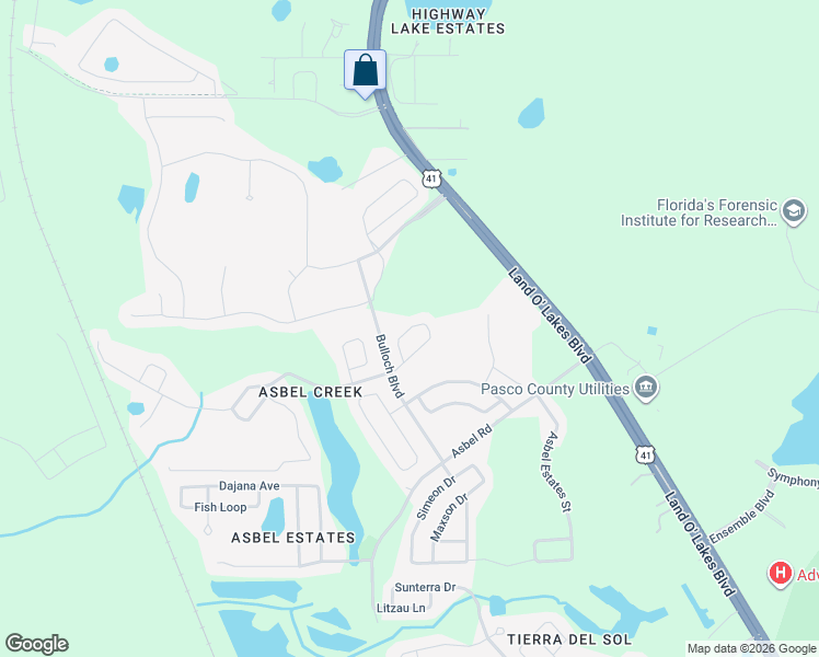 map of restaurants, bars, coffee shops, grocery stores, and more near 10146 Perthshire Circle in Pasco County
