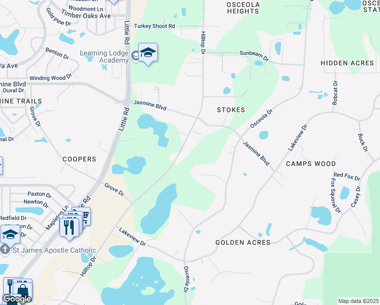 map of restaurants, bars, coffee shops, grocery stores, and more near 10206 Hilltop Drive in New Port Richey