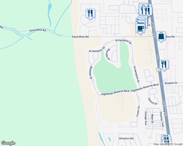 map of restaurants, bars, coffee shops, grocery stores, and more near 438 Birkdale Street in Davenport