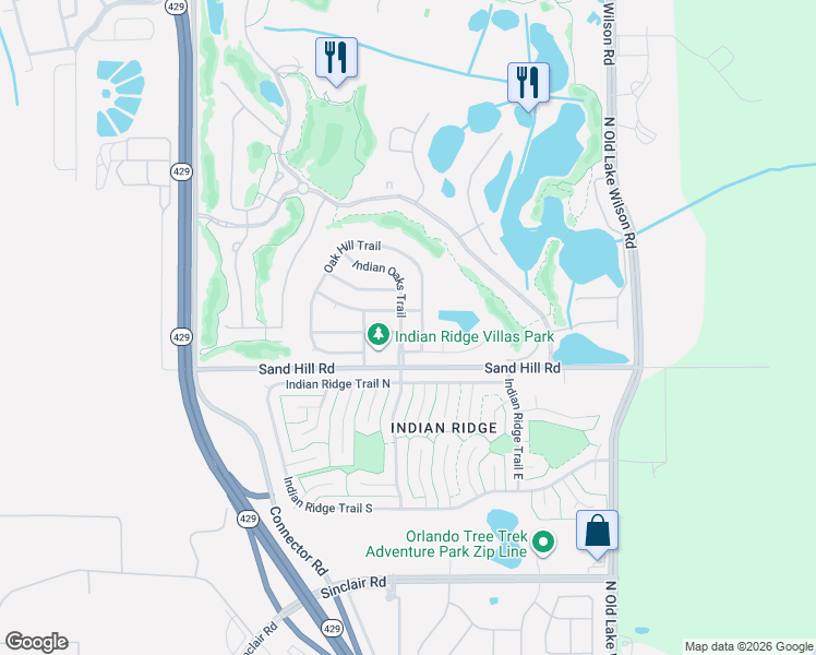 map of restaurants, bars, coffee shops, grocery stores, and more near 1514 Oak Hill Trail in Kissimmee