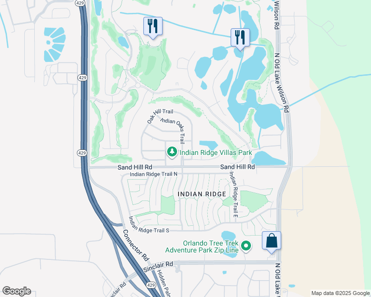 map of restaurants, bars, coffee shops, grocery stores, and more near 1509 Indian Oaks Trail in Kissimmee