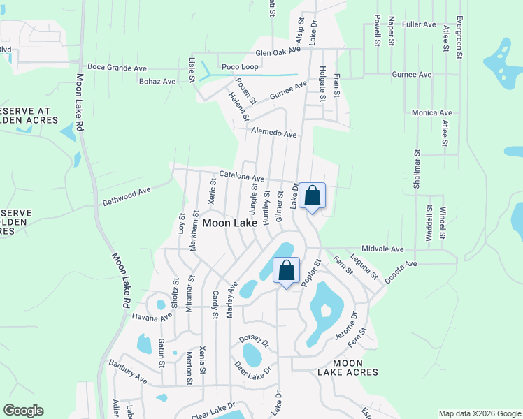 map of restaurants, bars, coffee shops, grocery stores, and more near 10124 Huntley Street in New Port Richey