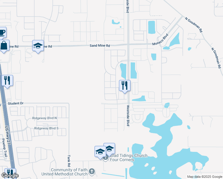 map of restaurants, bars, coffee shops, grocery stores, and more near 9014 Pelican Cove Trace in Kissimmee