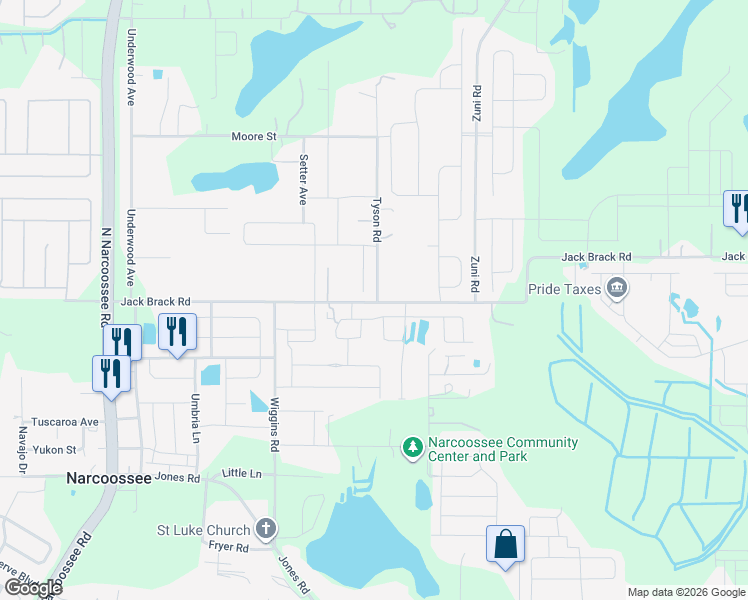 map of restaurants, bars, coffee shops, grocery stores, and more near 5285 Jack Brack Road in St. Cloud