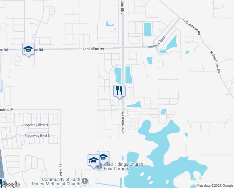 map of restaurants, bars, coffee shops, grocery stores, and more near 1570 Carey Palm Circle in Kissimmee