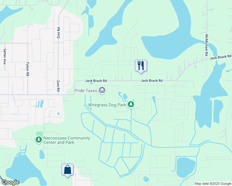 map of restaurants, bars, coffee shops, grocery stores, and more near 5580 Jack Brack Road in Saint Cloud