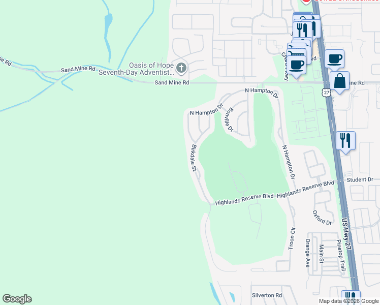 map of restaurants, bars, coffee shops, grocery stores, and more near 503 Birkdale Street in Davenport