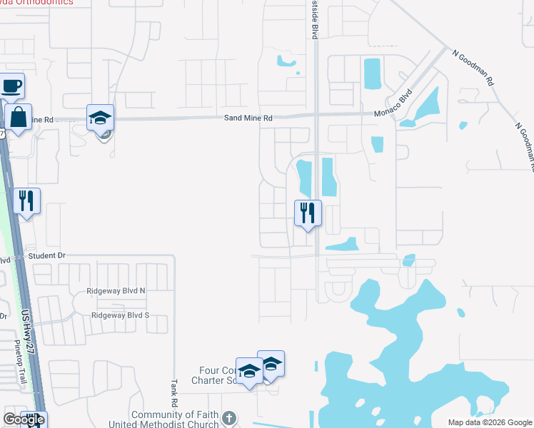 map of restaurants, bars, coffee shops, grocery stores, and more near in Four Corners