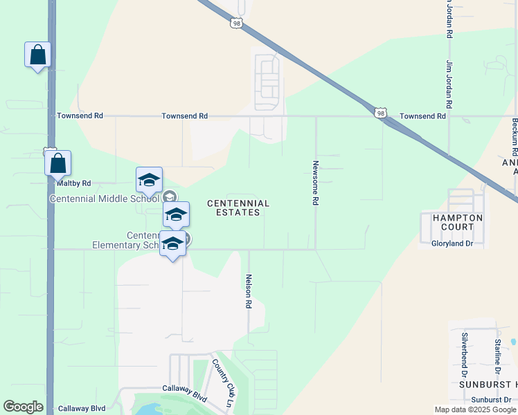 map of restaurants, bars, coffee shops, grocery stores, and more near 10455 Dusty Hill Loop in Dade City