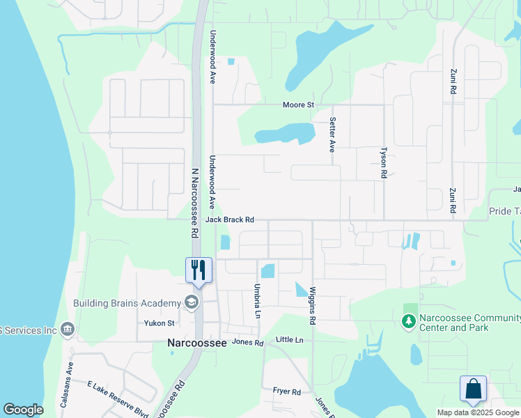 map of restaurants, bars, coffee shops, grocery stores, and more near 5105 Jack Brack Road in St. Cloud