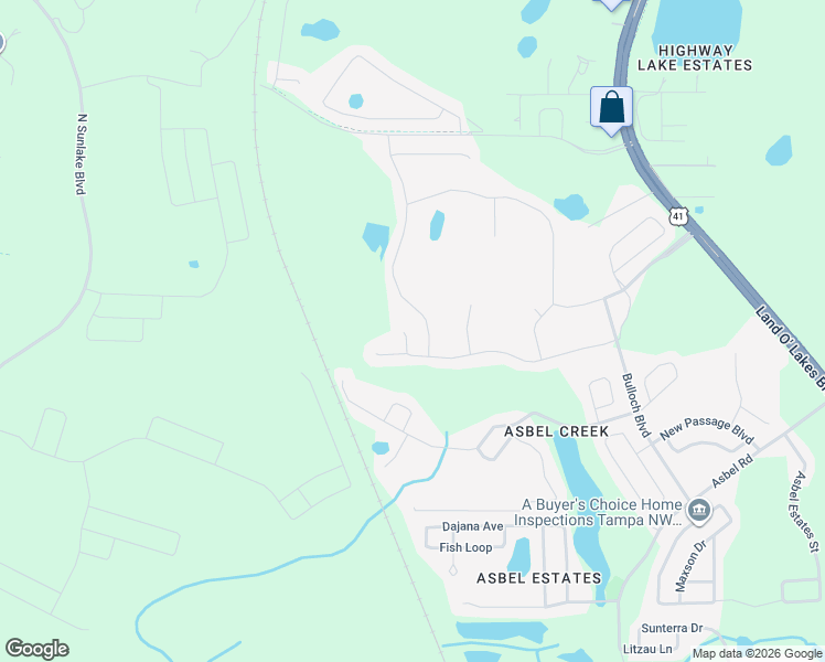 map of restaurants, bars, coffee shops, grocery stores, and more near 10188 Agave Court in Land O' Lakes