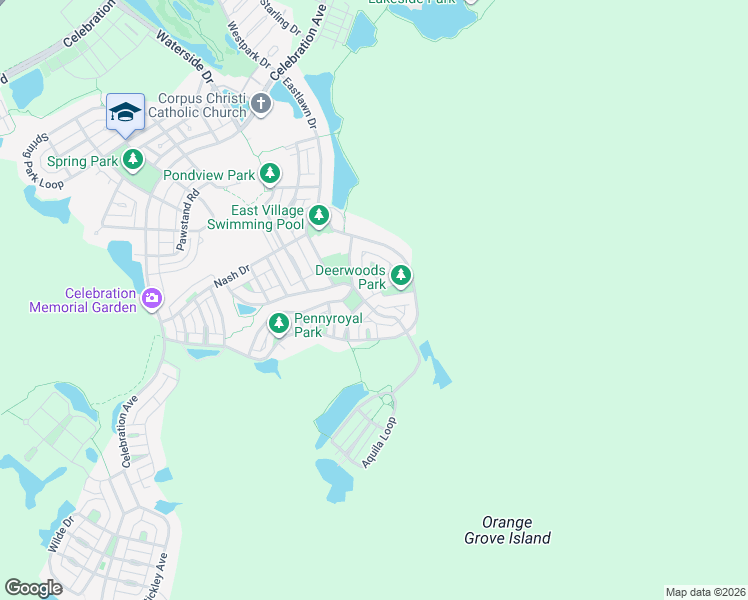 map of restaurants, bars, coffee shops, grocery stores, and more near 1102 Oak Pond Drive in Kissimmee
