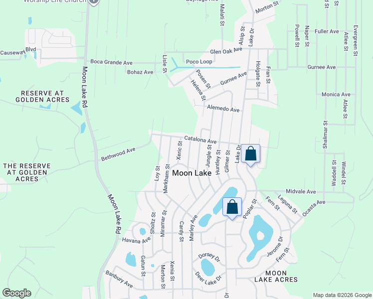map of restaurants, bars, coffee shops, grocery stores, and more near 10141 Burton Street in New Port Richey