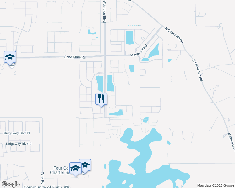 map of restaurants, bars, coffee shops, grocery stores, and more near Armadillo Avenue in Kissimmee