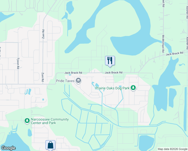 map of restaurants, bars, coffee shops, grocery stores, and more near 5605 Jack Brack Road in St. Cloud