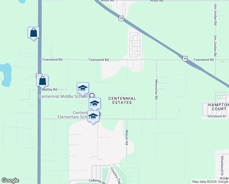 map of restaurants, bars, coffee shops, grocery stores, and more near 10320 Dusty Hill Loop in Dade City