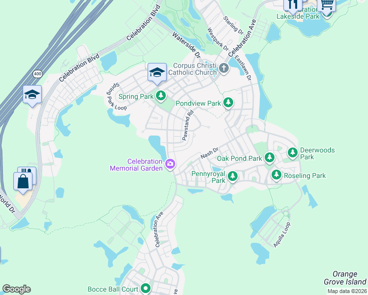 map of restaurants, bars, coffee shops, grocery stores, and more near 1033 Jeater Bend Drive in Kissimmee
