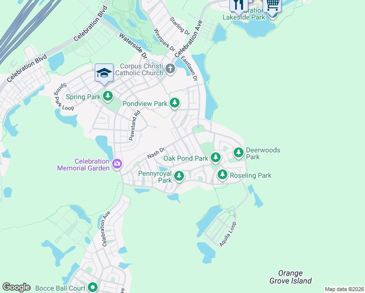 map of restaurants, bars, coffee shops, grocery stores, and more near 1006 Wild Elm Street in Kissimmee