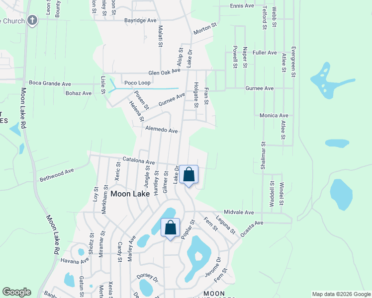 map of restaurants, bars, coffee shops, grocery stores, and more near 10336 Poplar Street in New Port Richey