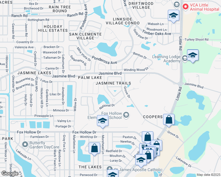 map of restaurants, bars, coffee shops, grocery stores, and more near 8336 Goldome Drive in Port Richey