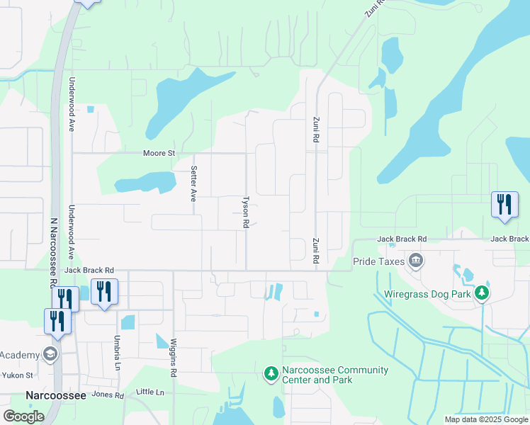 map of restaurants, bars, coffee shops, grocery stores, and more near 1705 Tyson Road in St. Cloud